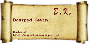 Doszpod Kevin névjegykártya